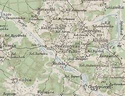 Kisielin i okolice - mapa topograficzna 1910